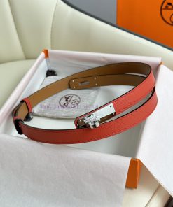 Hermes Women's BeltFull set of 1.8mm women's Kelly original imported leather K gold/platinum x8mrvt8i