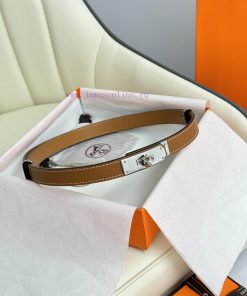 Hermes Women's BeltFull set of 1.8mm women's Kelly original imported leather K gold/platinum prtg4kva