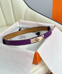 Hermes Women's BeltFull set of 1.8mm women's Kelly original imported leather K gold/platinum kuaaxzmo