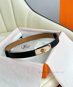 Hermes Women's BeltFull set of 1.8mm women's Kelly original imported leather K gold/platinum b2bz2600