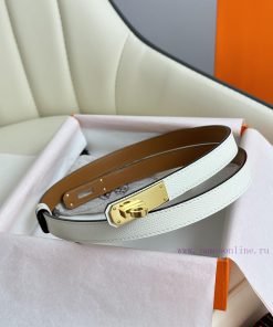 Hermes Women's BeltFull set of 1.8mm women's Kelly original imported leather K gold/platinum c37oi3um