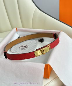 Hermes Women's BeltFull set of 1.8mm women's Kelly original imported leather K gold/platinum nvkr326q