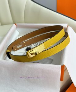 Hermes Women's BeltFull set of 1.8mm women's Kelly original imported leather K gold/platinum uptz82ug