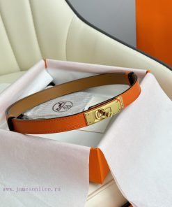 Hermes Women's BeltFull set of 1.8mm women's Kelly original imported leather K gold/platinum foxmt5ph