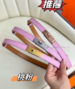 Hermes Women's BeltFull set of 1.8mm women's Kelly original imported leather K gold/platinum liwsar4u