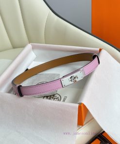 Hermes Women's BeltFull set of 1.8mm women's Kelly original imported leather K gold/platinum 2ketikm3