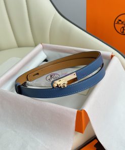Hermes Women's BeltFull set of 1.8mm women's Kelly original imported leather K gold/platinum ugv9kyf9