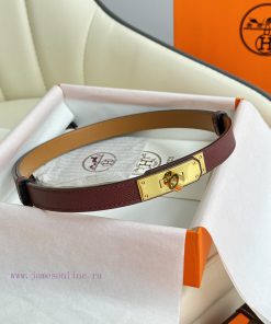 Hermes Women's BeltFull set of 1.8mm women's Kelly original imported leather K gold/platinum z0a8ujno