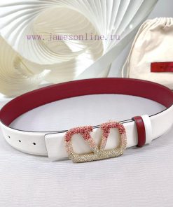 4.0cm Valentino new belt, double-sided top layer cowhide material, length 75.80.85.90.95.100 00bcldpy