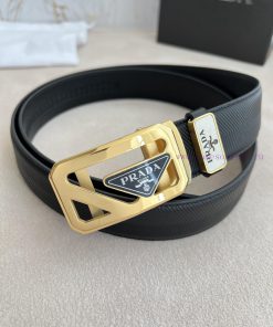 Prada PRADA Belt Automatic BeltAutomatic belt, classic acrylic pure steel material automatic neaxr1tx