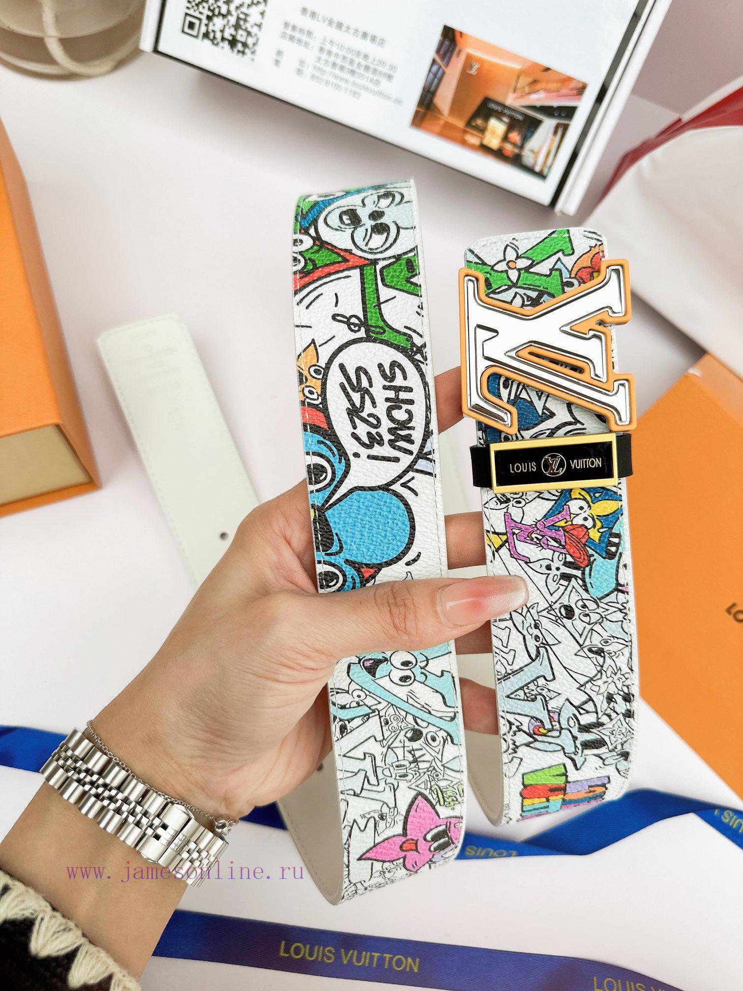 Belt LV Louis ️Belt made of 100% head layer cowhide, guaranteed genuine leather 24k hollow m vc00qld7