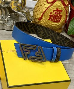 FENDI style with width of 4.0CM, double ring front and back waist belt, FF nail buckle, dual aom5bqpa