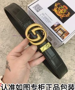 Belt Gucci Gucci woven crocodileBelt recognition, complimentary punchThe material is made of 1r428ktw