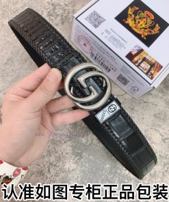 Belt Gucci Gucci woven crocodileBelt recognition, complimentary punchThe material is made of lw2dphji