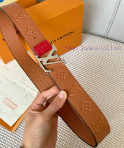 Width 40mm 𝕃𝕠𝕦𝕚𝕤𝕧𝕦𝕚𝕥𝕥𝕠𝕟 Imported EP water ripple contrast original calf leather bottom embos 8vu1vdnd