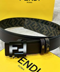 FENDI FendiFull set of the same width 4.0CM double ring front and back waist belt FF nail bu yvs1bysn