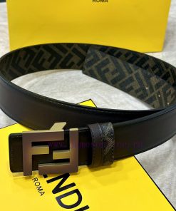 FENDI FendiFull set of the same width 4.0CM double ring front and back waist belt FF nail bu vk6bfv8g