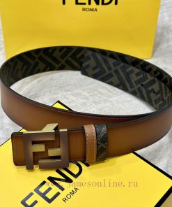 FENDI FendiFull set of the same width 4.0CM double ring front and back waist belt FF nail bu x6zcm4oi