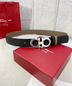 3.5cm wide Ferragamo double-sided head layer cowhide belt, equipped with silver/gold/gun met 1p1mf4aj