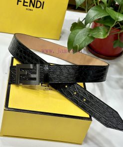 FENDL 40MM wide double-sided original calf leather with a single ruthenium palladium plated 5j4bn73g