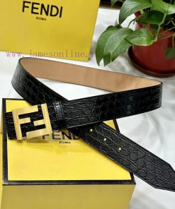 FENDL 40MM wide double-sided original calf leather with a single ruthenium palladium plated s5xsfgds