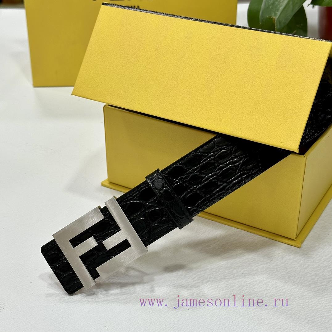 FENDL 40MM wide double-sided original calf leather with a single ruthenium palladium plated todmr6xy - Image 5