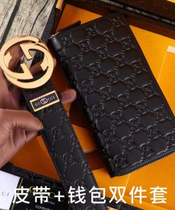 Gucci. Gucci two-piece setWooden box, belt+wallet, two-piece setGrade: Italian imported 100% c94vcnut