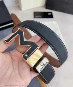Montblanc Montblanc ️ Belt and beltHanging buckle, new original classic boutique leather let 1mp320v2