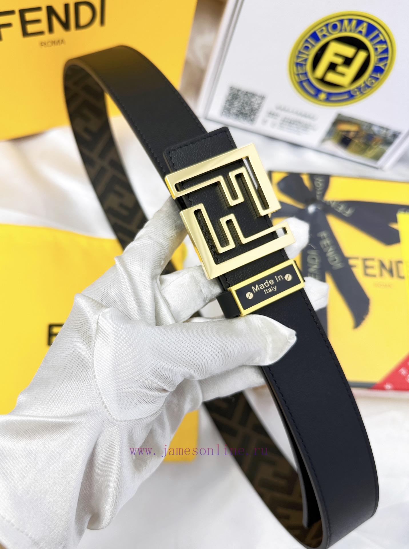 Belt FENDI Fendi ReproductionThe waistband is made of 100% cowhide, ensuring a double-layer 7veedllz - Image 9
