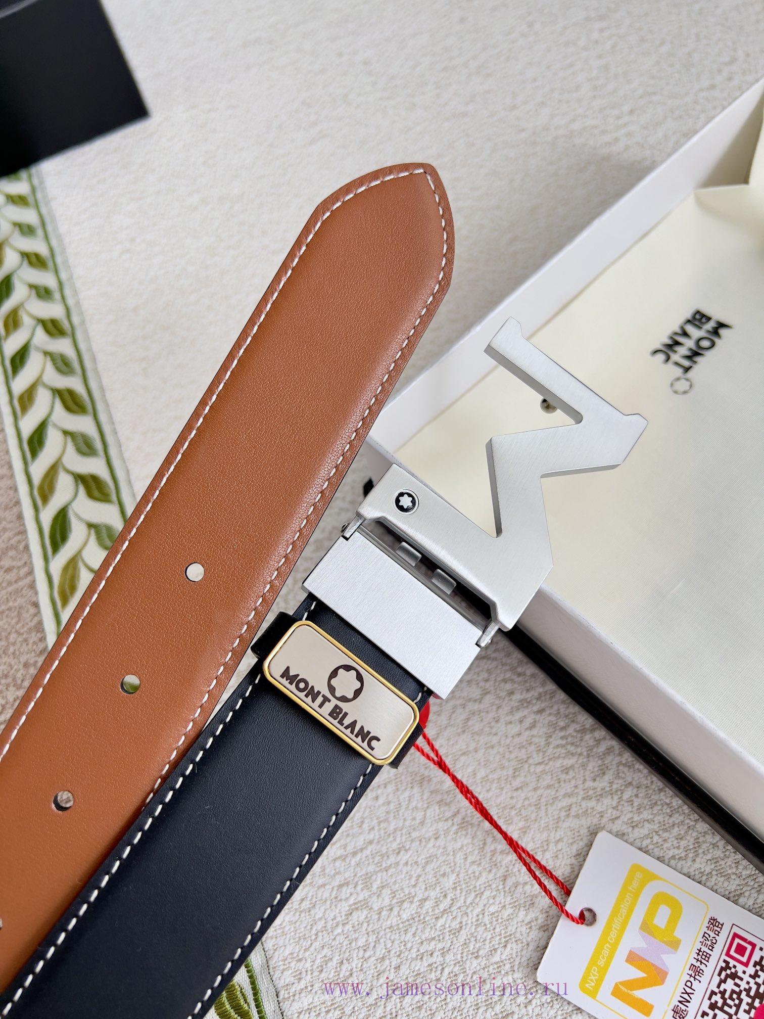 Montblanc Montblanc ️ Belt and beltBuckle, new original classic boutique two-color buckle, p gpox0438 - Image 7