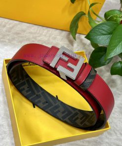 FENDI style, width 4.0CM, double ring front and back waist belt with F button buckle, big re u0vkbj19