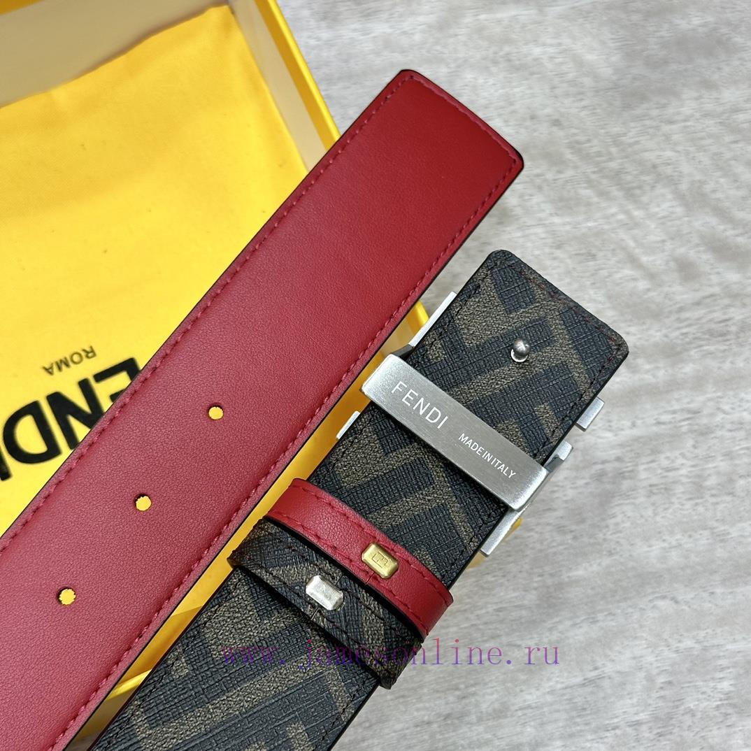 FENDI style, width 4.0CM, double ring front and back waist belt with F button buckle, big re u0vkbj19 - Image 9