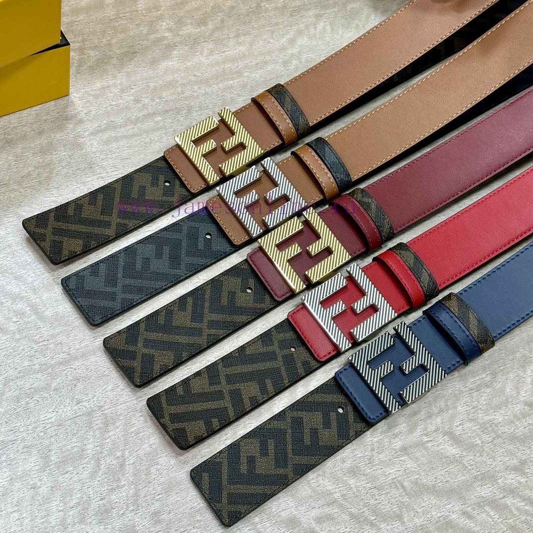 FENDI style, width 4.0CM, double ring front and back waist belt with F button buckle, big re u0vkbj19 - Image 10