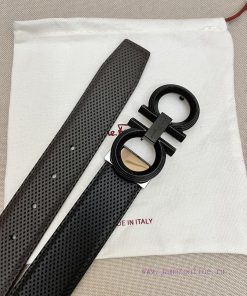 Ferragamo men's paired metal buckle, top layer cowhide double-sided external waistband, suit 5ly5urqe