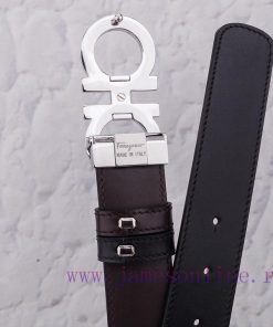 This double-sided two tone leather belt from Ferragamo is made of soft cowhide material, han liqxdysp