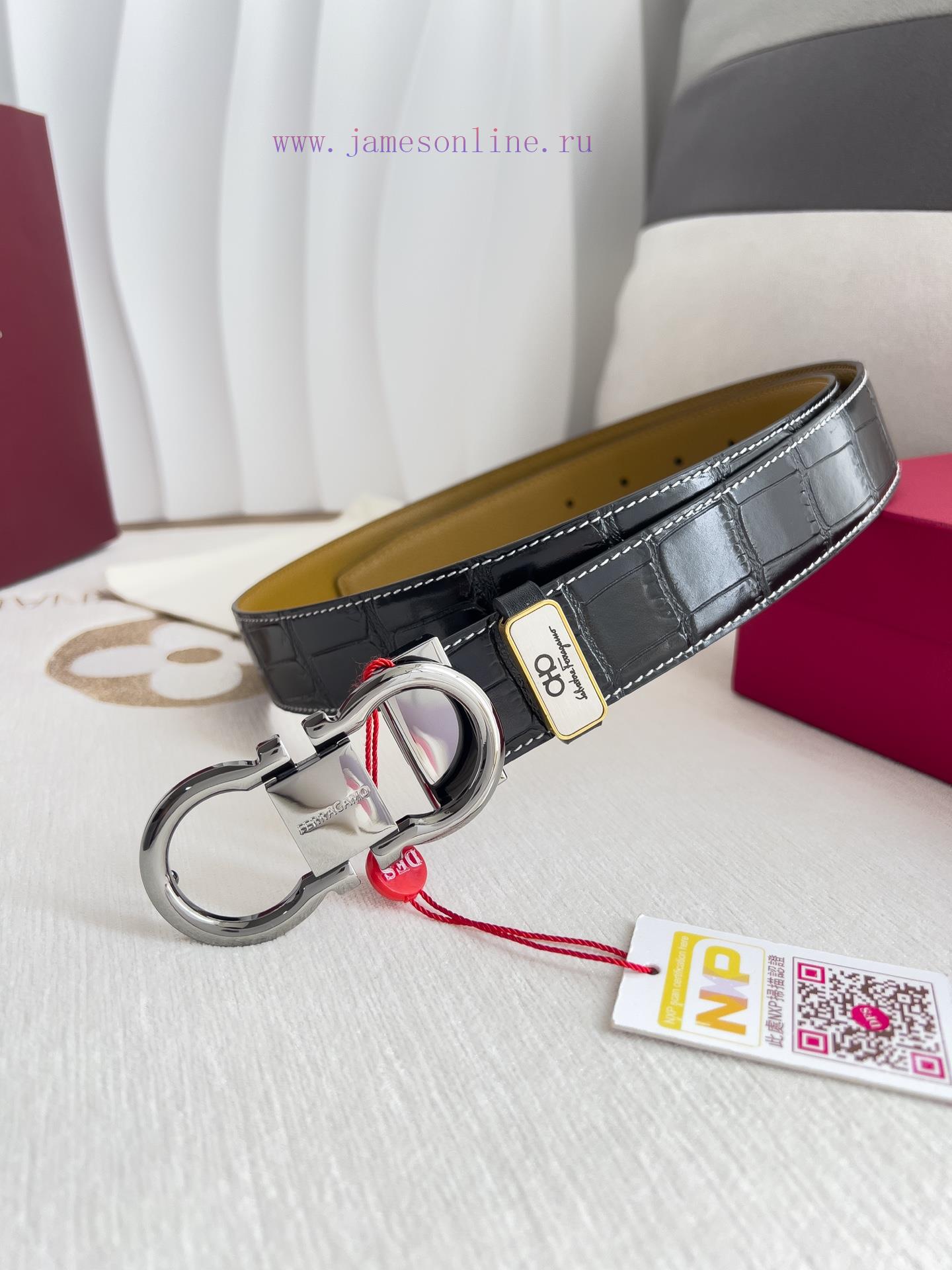 Ferragamo Ferrgamo ️ Belt and beltHanging buckle, classic hanging buckle made of pure copper e57pf8h0 - Image 3