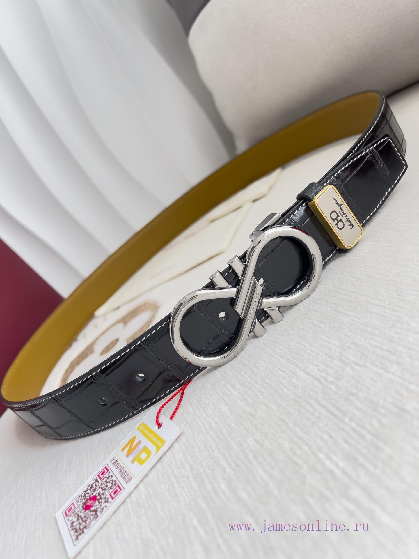 Ferragamo Ferrgamo ️ Belt and beltHanging buckle, classic hanging buckle made of pure copper e57pf8h0 - Image 7