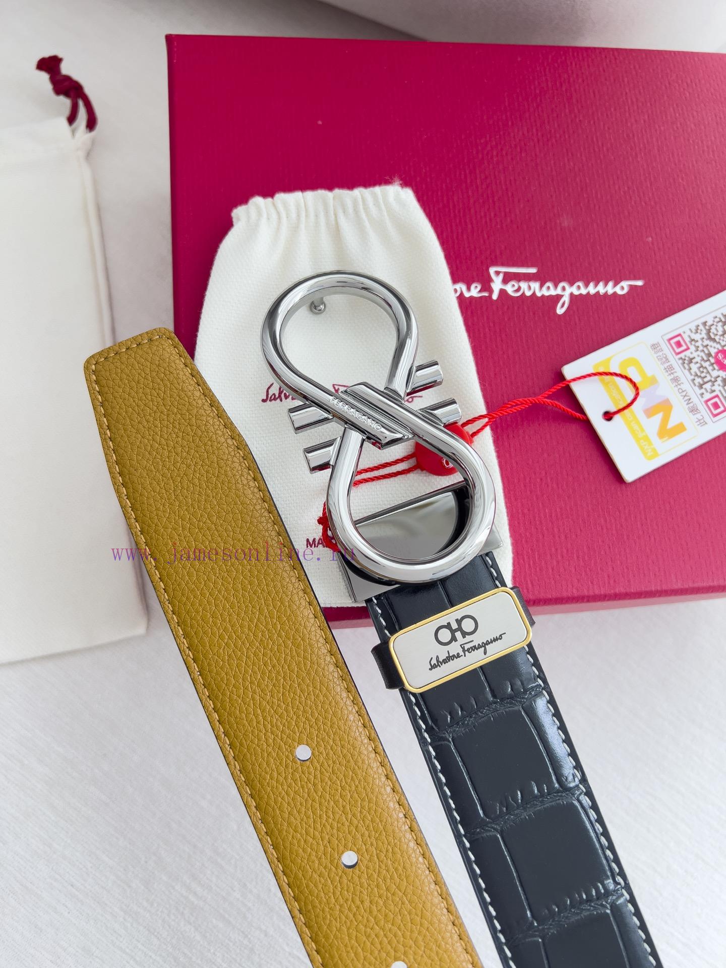 Ferragamo Ferrgamo ️ Belt and beltHanging buckle, classic hanging buckle made of pure copper e57pf8h0 - Image 8