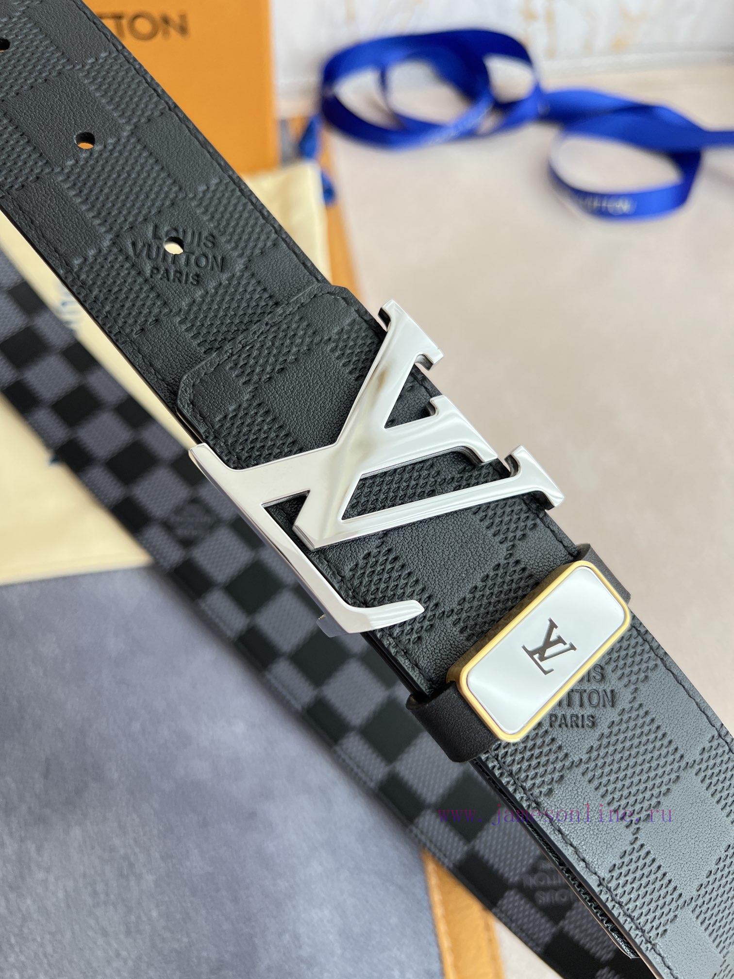 LV... Louis Vuitton Belt and BeltsBuckle, classic pure steel material buckle, top layer cowh onb7j9gp - Image 4