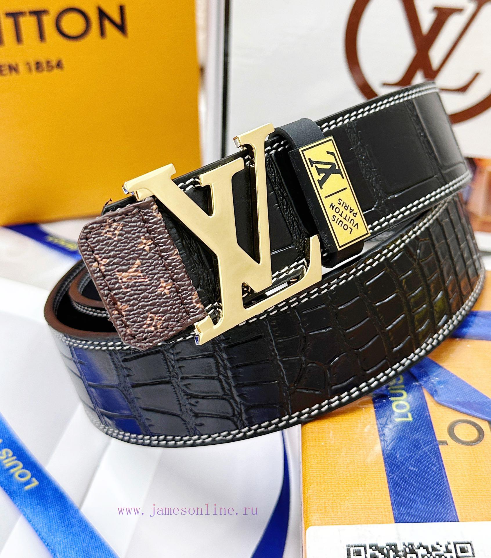 Belt LV Louis Vuitton's top tier replicaThe waistband is made of 100% imported original cowh h5voubp1 - Image 3