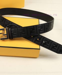 FENDI's 40MM wide logo design with a wide belt, original double-sided FF buckle, imported or luio14ry