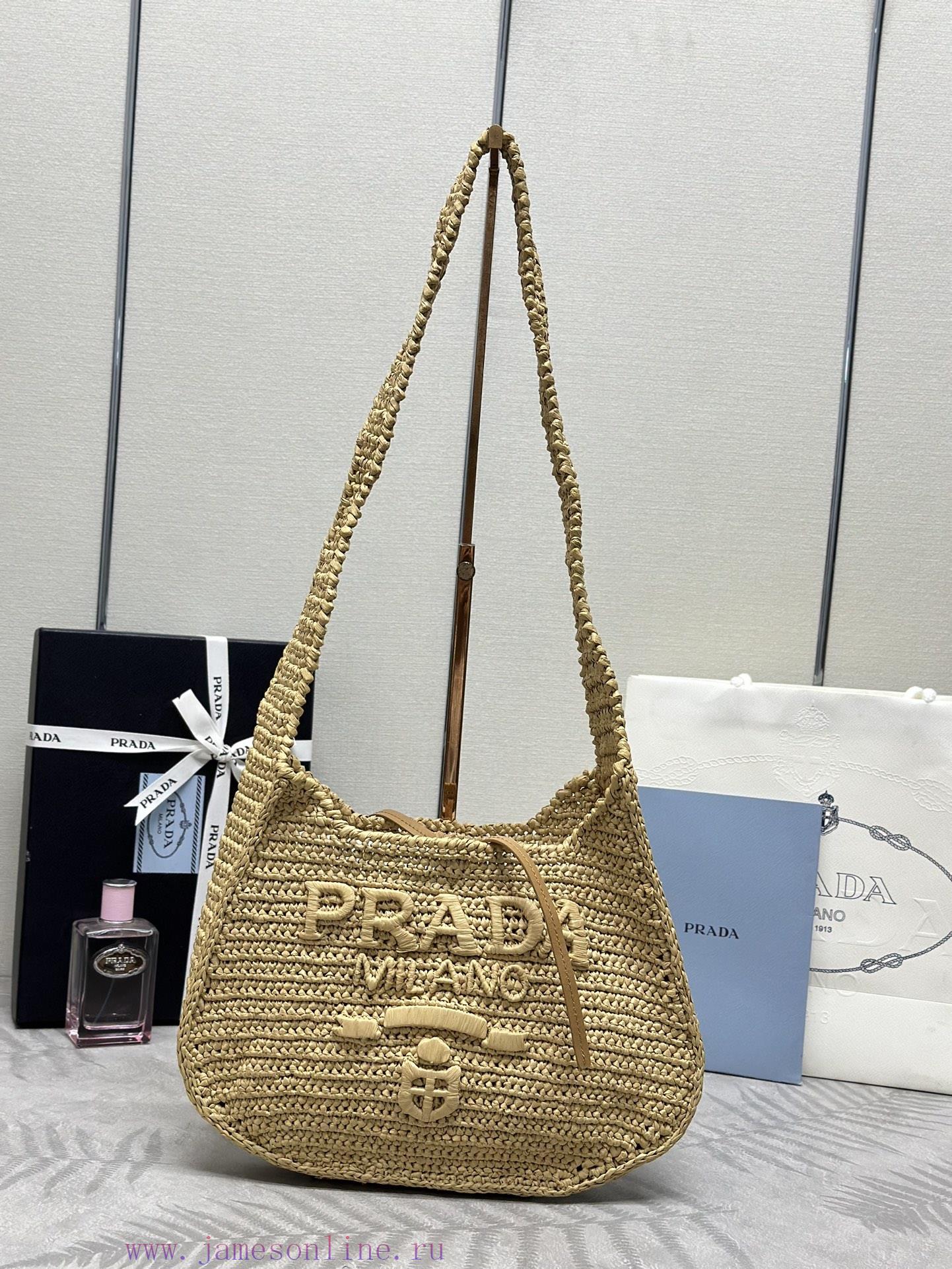 Prada's new Lafite straw crossbody 1BG186 is full of artistic atmosphere. The Lafite straw wf78iek1n - Image 3