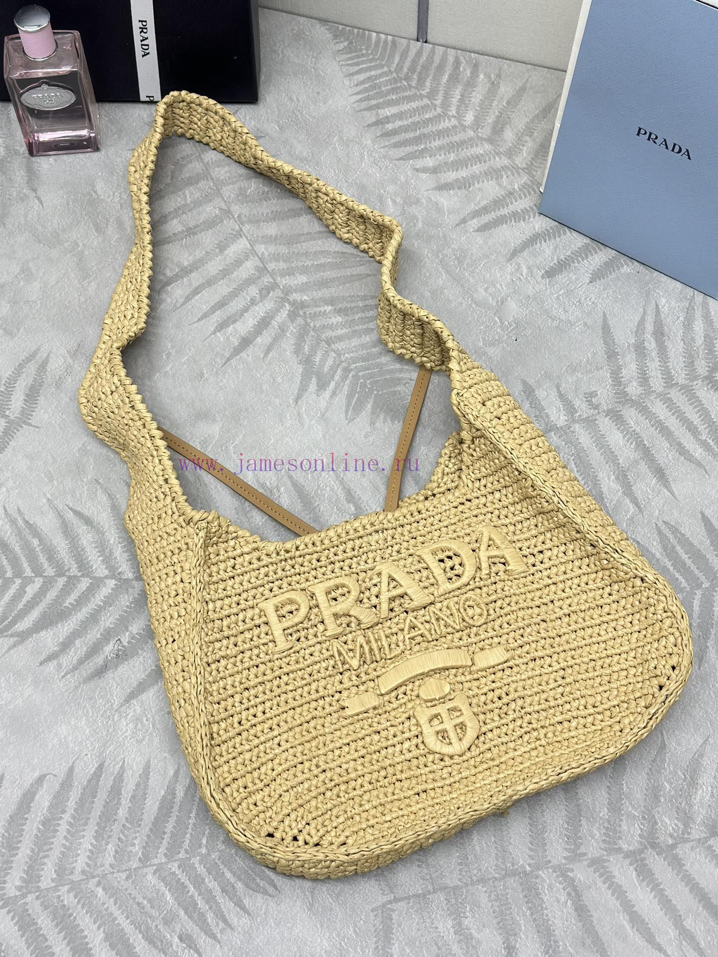 Prada's new Lafite straw crossbody 1BG186 is full of artistic atmosphere. The Lafite straw wf78iek1n - Image 5