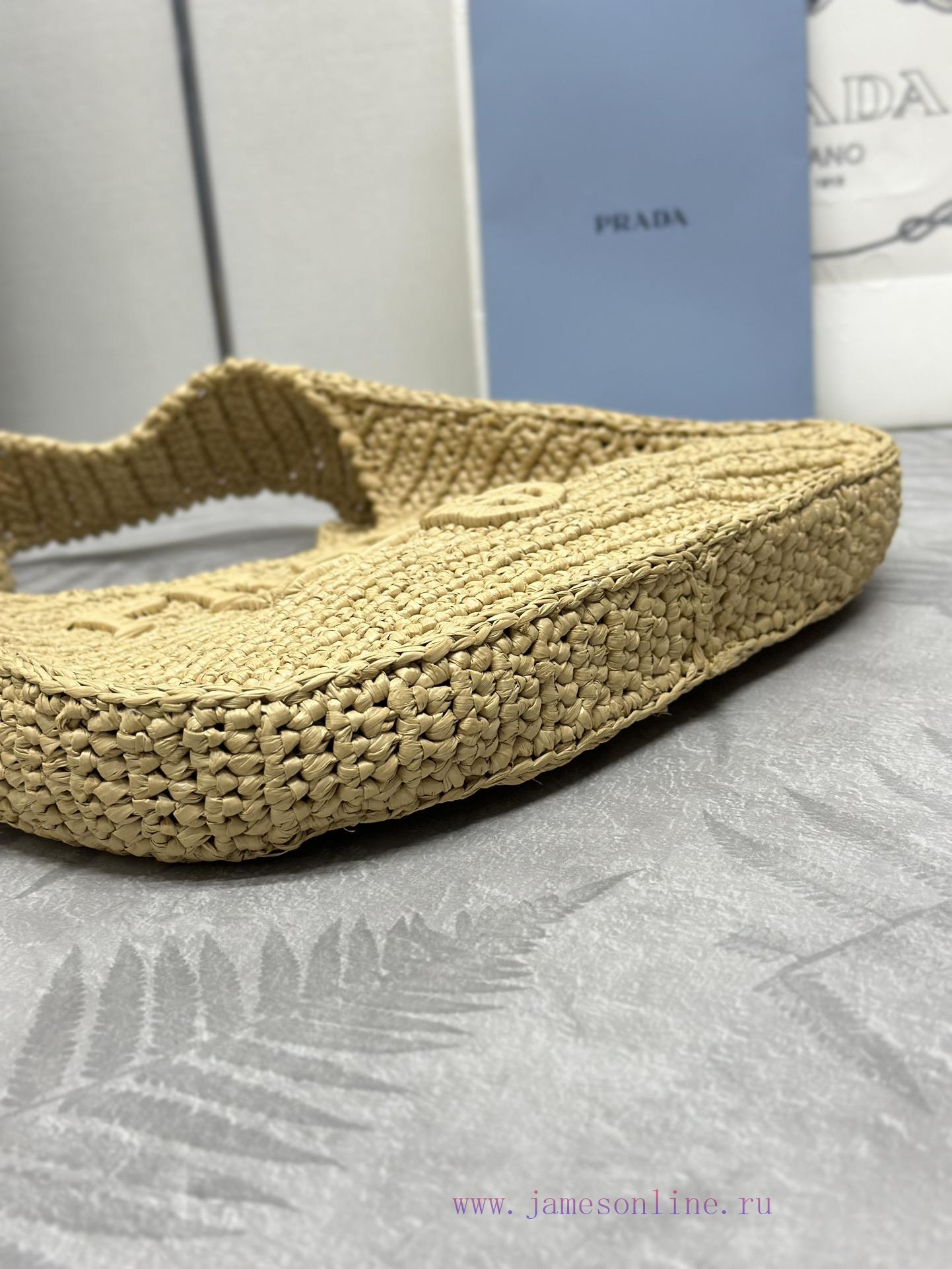 Prada's new Lafite straw crossbody 1BG186 is full of artistic atmosphere. The Lafite straw wf78iek1n - Image 8