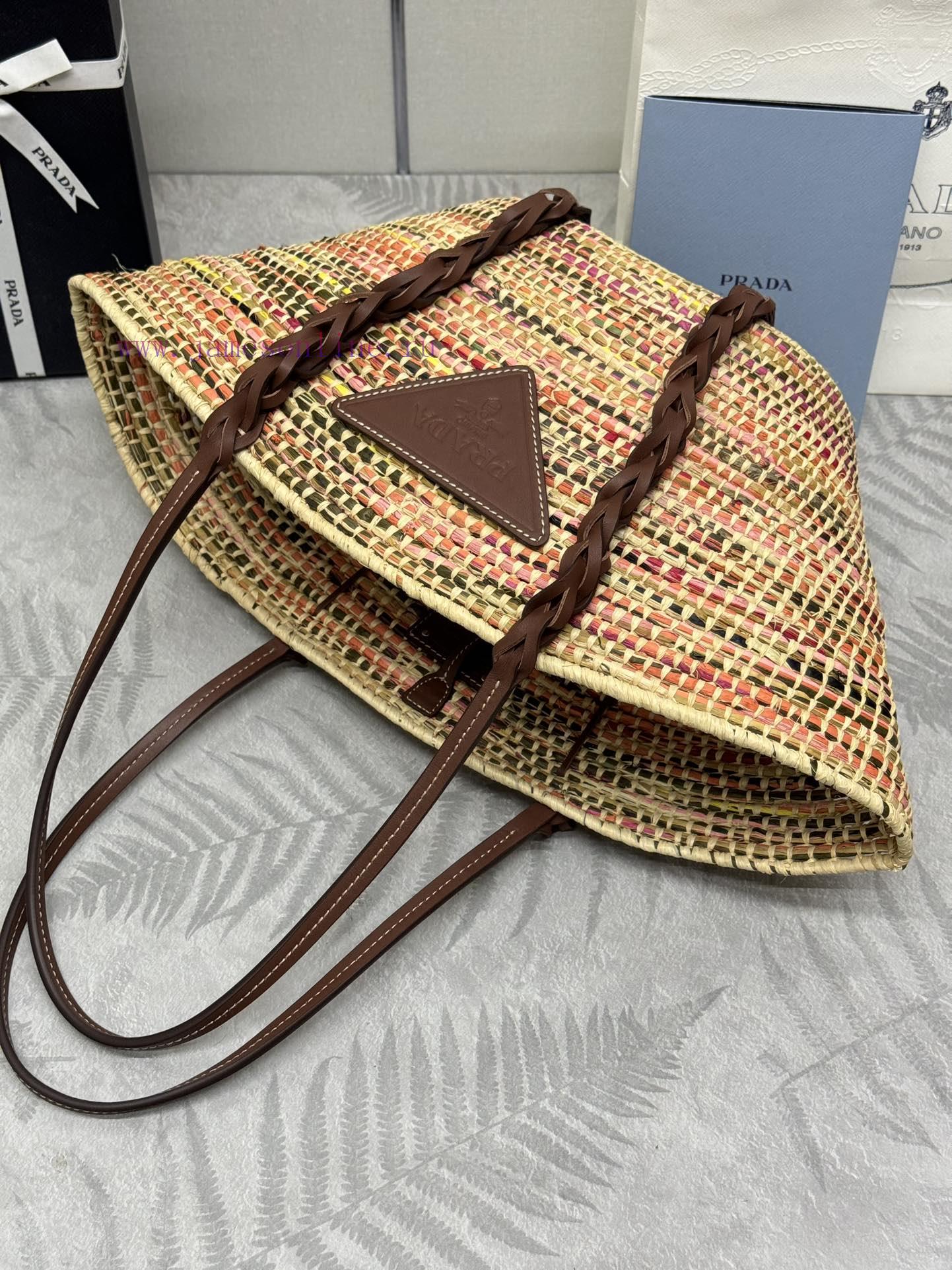 1BG312 grass woven vegetable basket, made of pure natural Lafite grass and paired with brownjjlwyqoq - Image 10