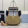 This Cleo satin handbag is covered with sparkling imported crystals of various sizes, and fexxem721f