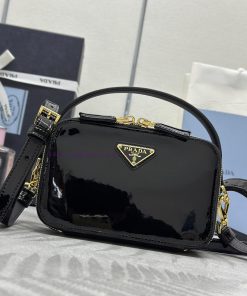 (Paired version full package, customized), new 1BH206 patent leather camera bag with sheepsknog2br80
