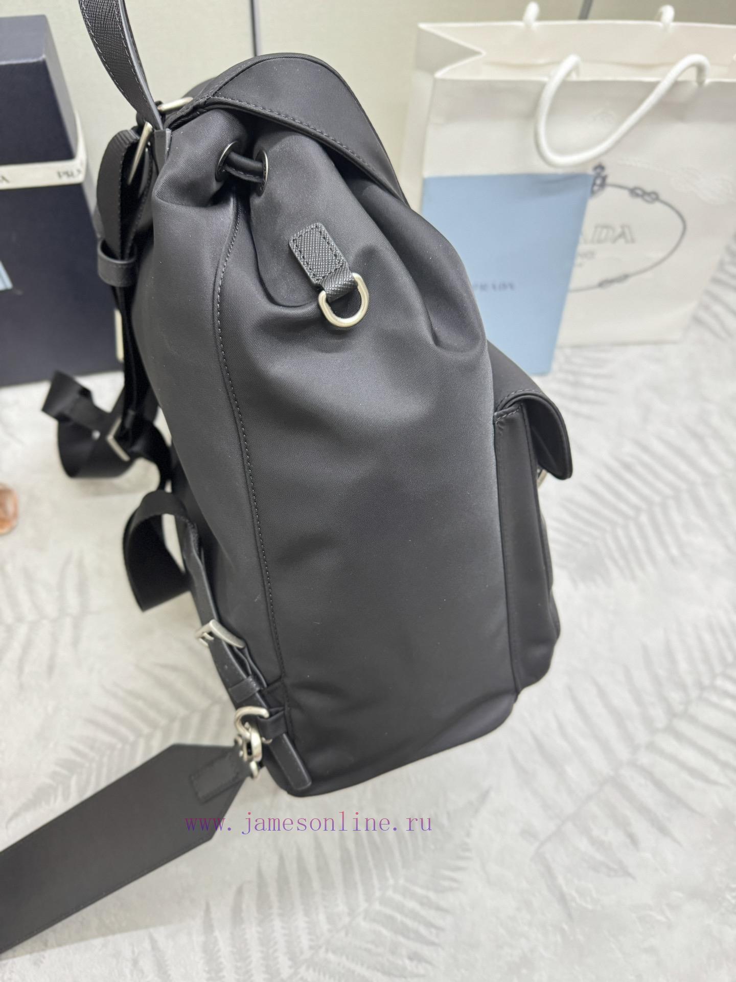 New backpack 2VZ110+glossy leather shoulder strapRetro hardware, this Re Nylon backpack featll9cdd90 - Image 7