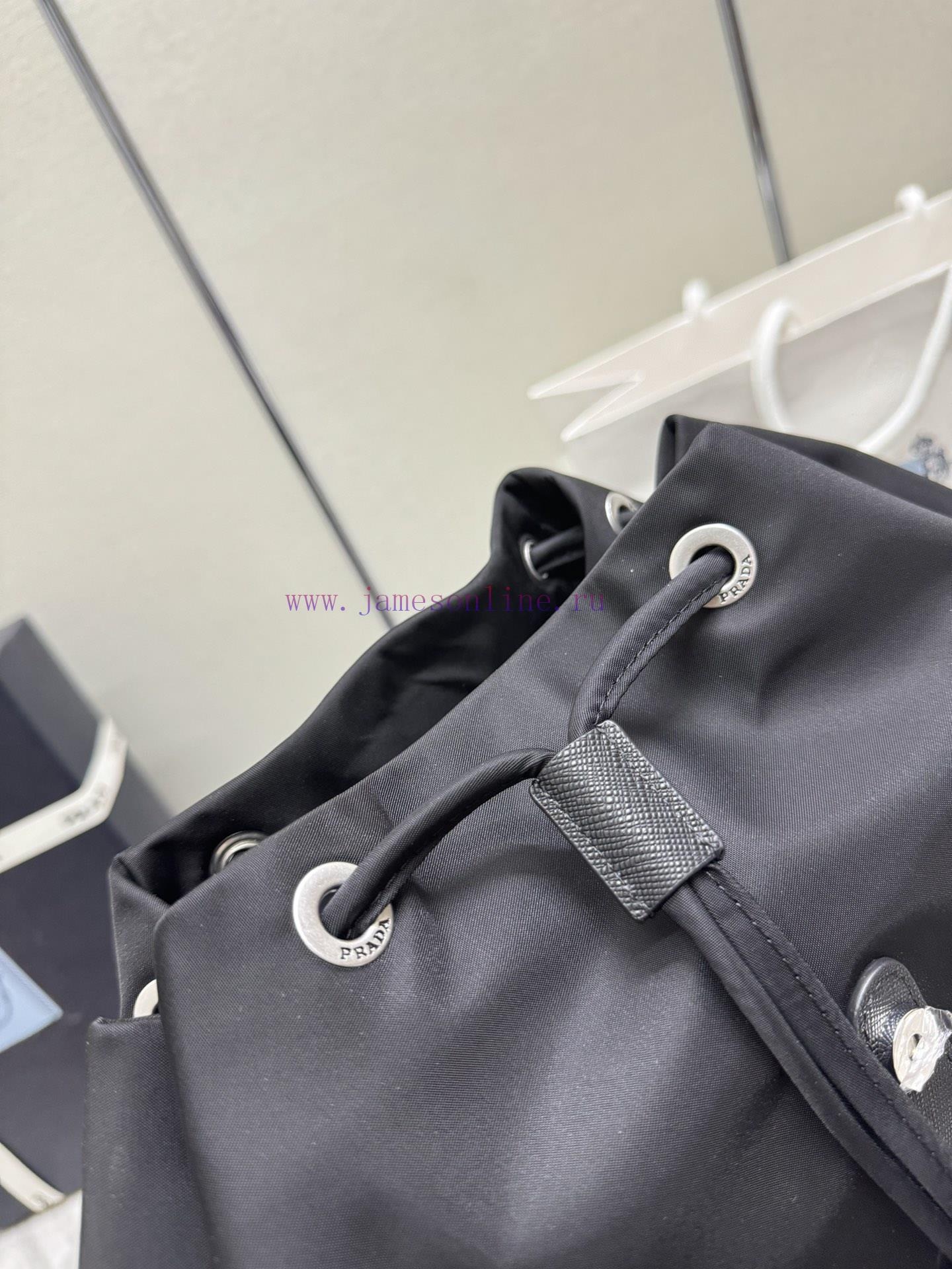 New backpack 2VZ110+glossy leather shoulder strapRetro hardware, this Re Nylon backpack featll9cdd90 - Image 8
