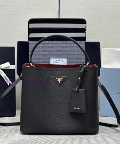 P family's popular large bucket bag, 1BA211 shipped Saffiano leather material, leather handlsbs67rnt